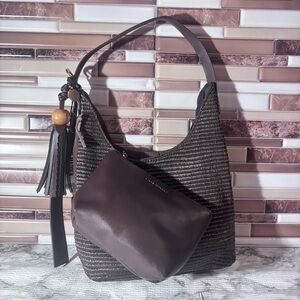 Steve Madden Black Woven Hobo Shoulder Bag